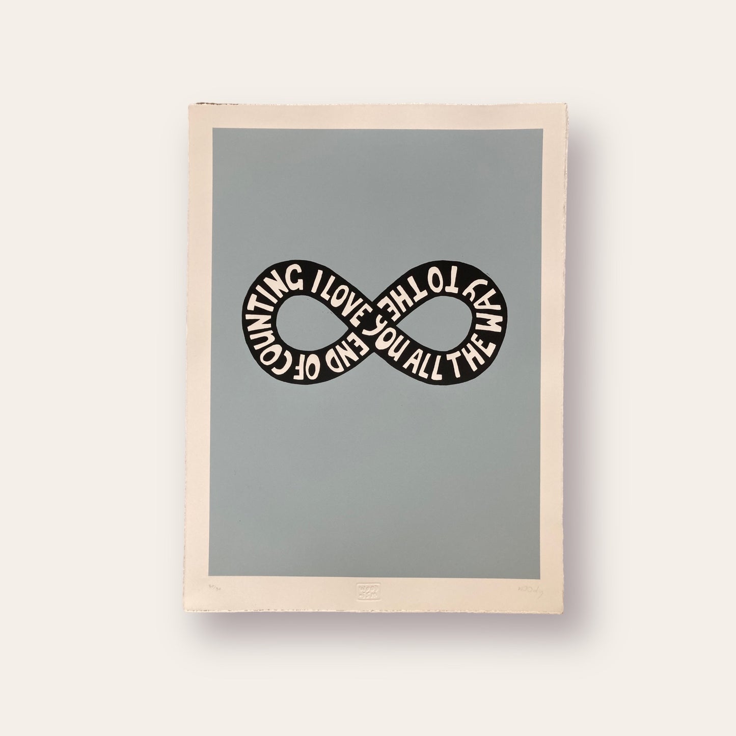 LIMITED EDITION 'Counting' - Baby Blue Large Signed Screenprint